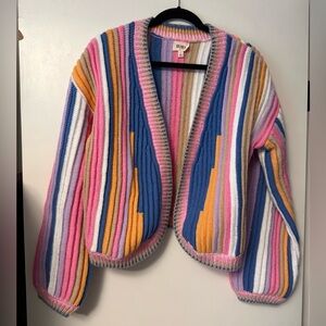 BiBi Vibrant Striped Cardigan in Pink, Blue, and Orange